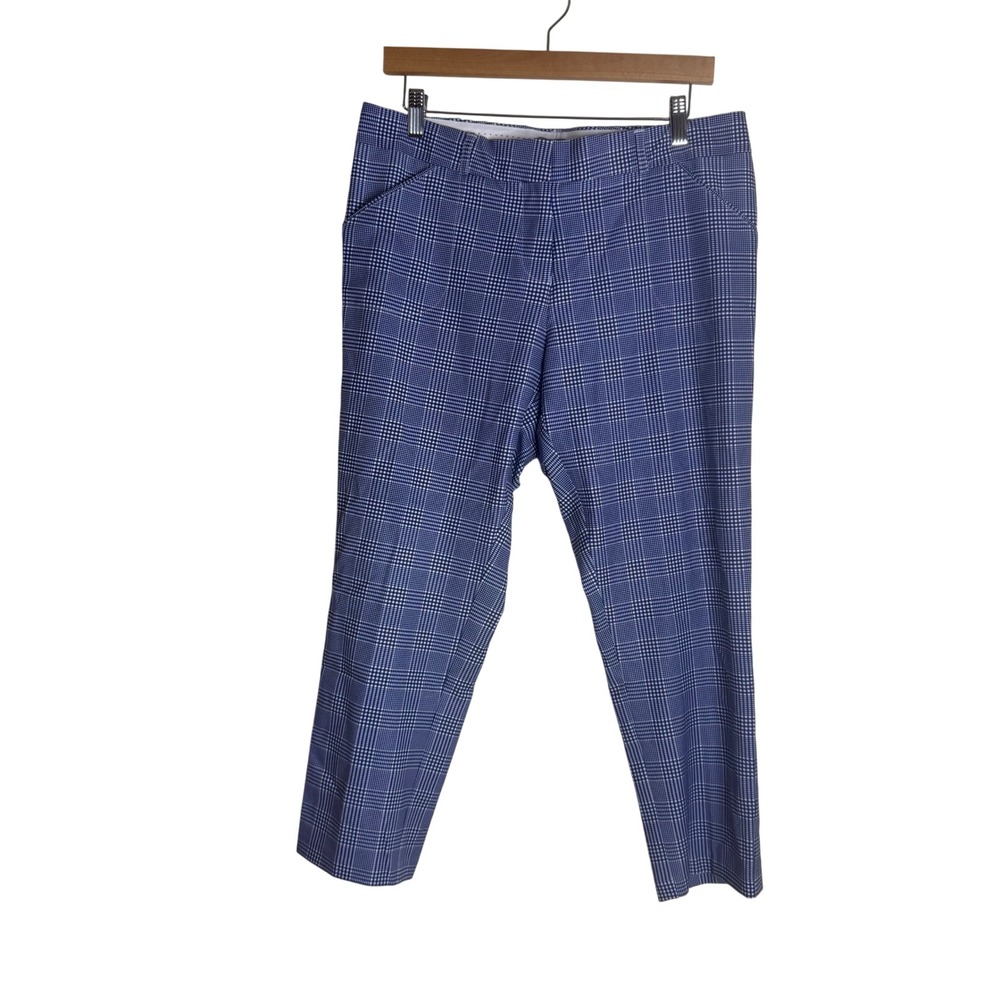 Peter Millar Women's Wicking Golf Ankle Pants Blue Plaid Size 8